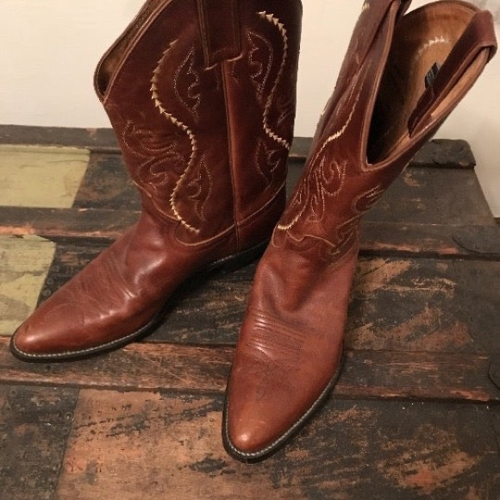 COPY  Justin Brown Tan Leather Western Boots
 (9)